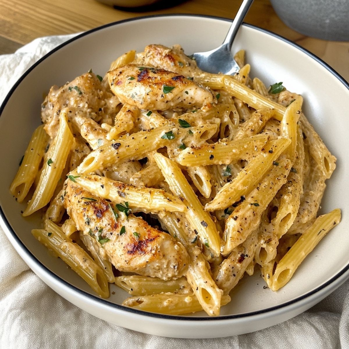 Cheesy Garlic Parmesan Chicken Pasta Skillet