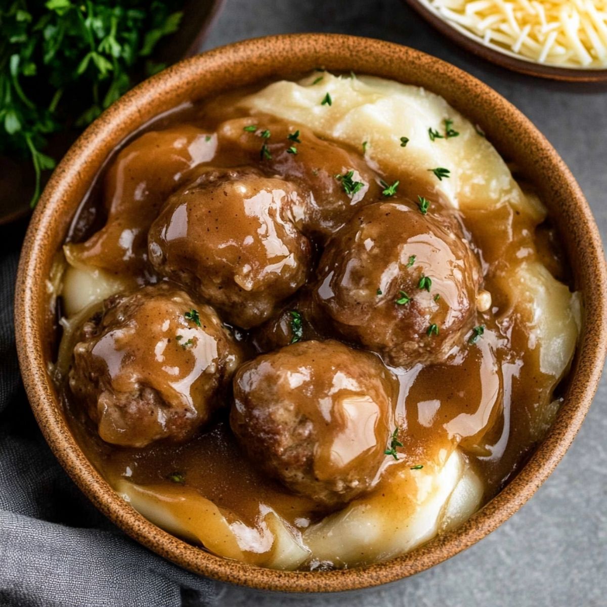 Crock Pot French Onion Meatballs