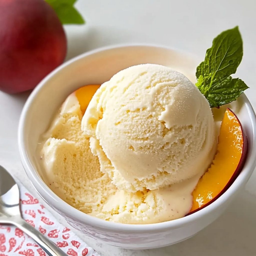 Homemade Peach Ice Cream
