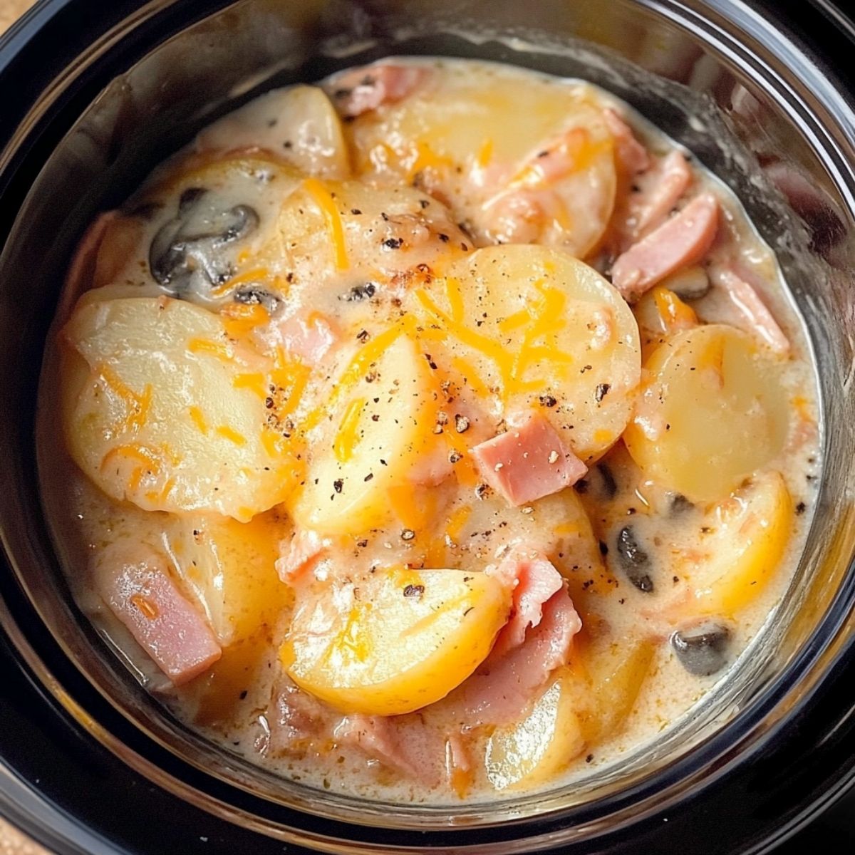 Slow Cooker Ham and Potatoes